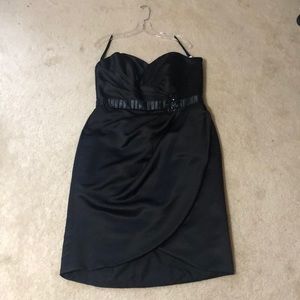 Black strapless formal dress